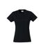 Womens/ladies Plain T-shirt Black Clique-3