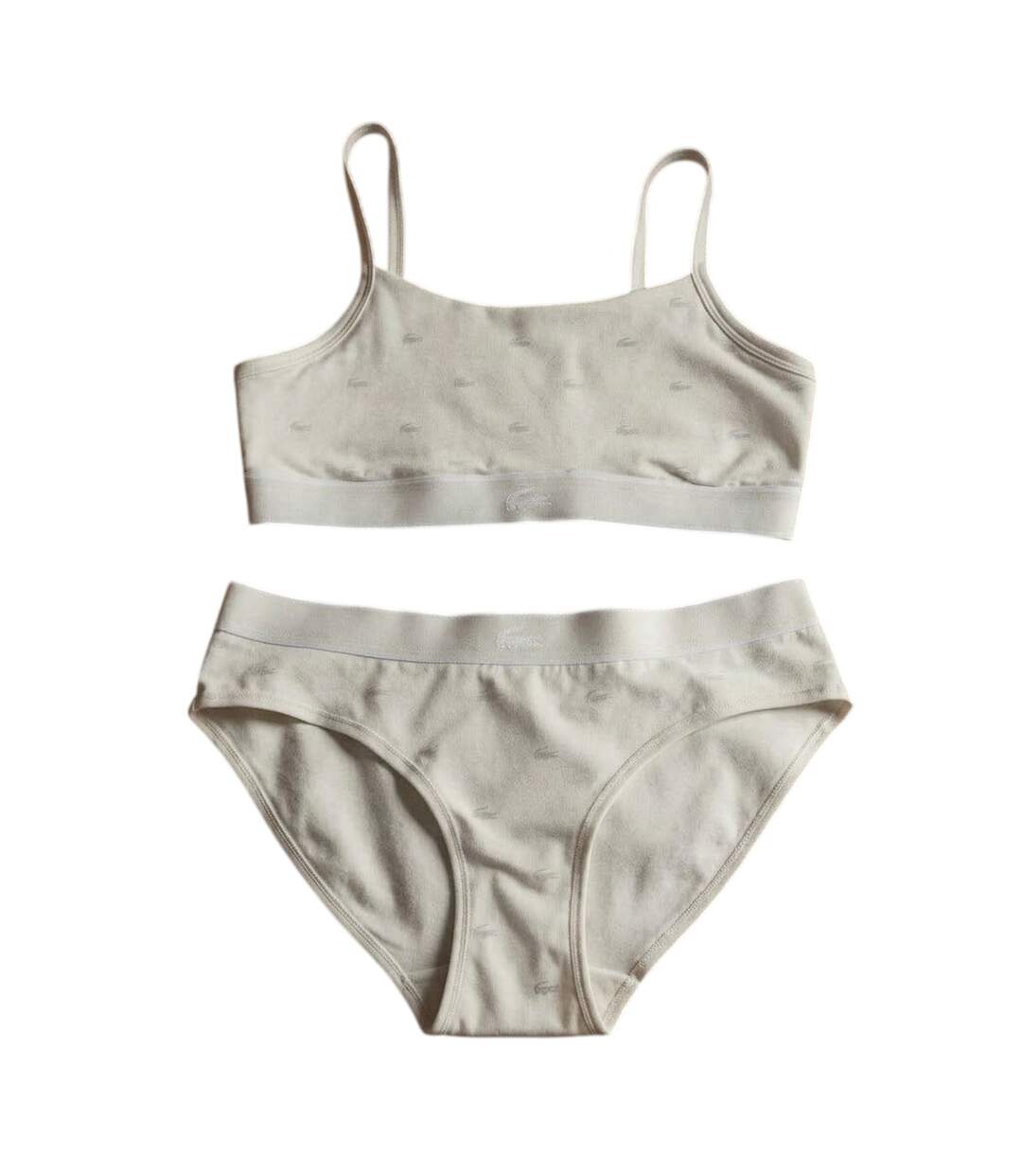 Womens/ladies Logo Cotton Stretch Briefs White Lacoste-2