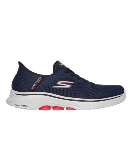 Mens go walk 7 free hand trainers navy/red Skechers