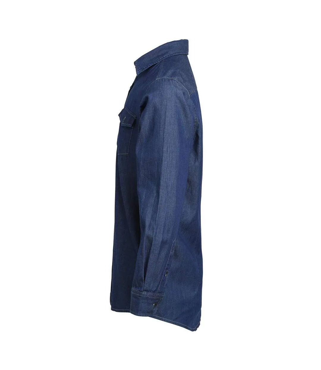 Mens Denim Jean Style Stitching Shirt Indigo Denim Premier-3