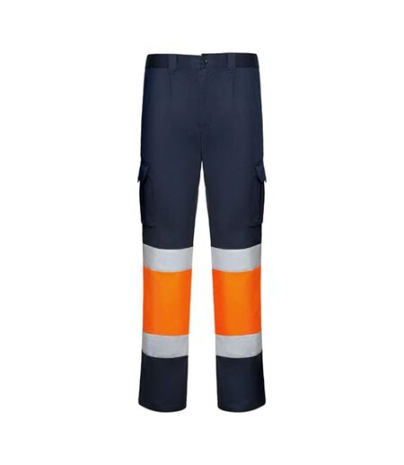 Pantalon Homme Bleu Marine Orange Fluo Roly Workwear