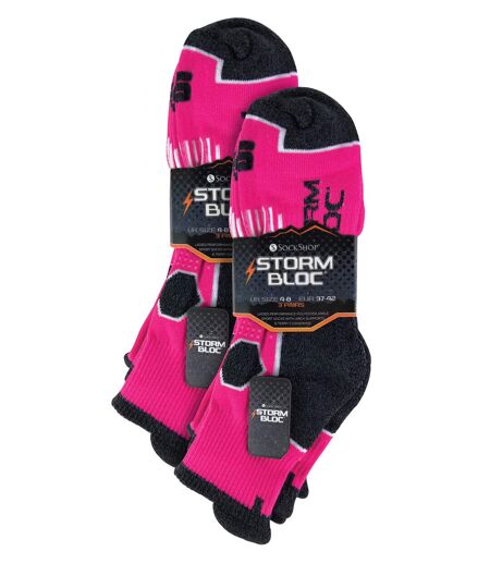 6 Pack Ladies Cushioned Ankle Sports Socks with Arch Support | Storm Bloc | Padded Heel & Toe Running Sports for Women
