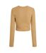 Womens/ladies Feline Slim Long-sleeved Crop T-shirt Incense JJXX-3