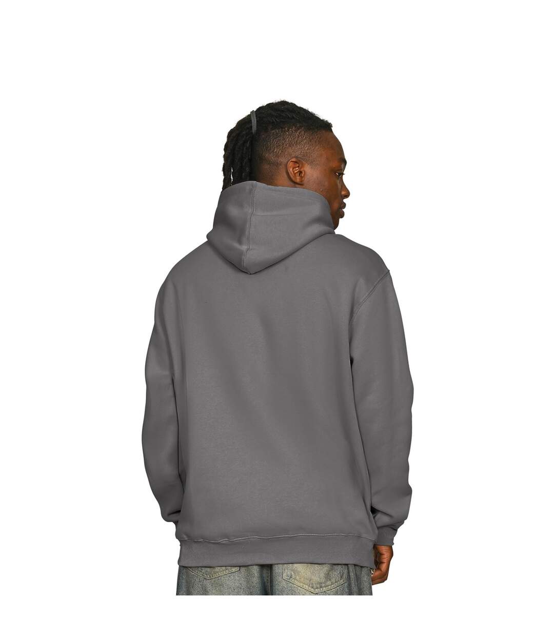 Mens Ringspun Cotton Tall Oversized Hoodie Charcoal Casual Classics-2