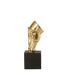 Tête de Cheval sur Socle Hollywood 44cm Doré-3