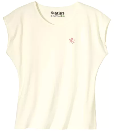 Le Tee-Shirt Femme Sans Manches Coton Bio Ecru