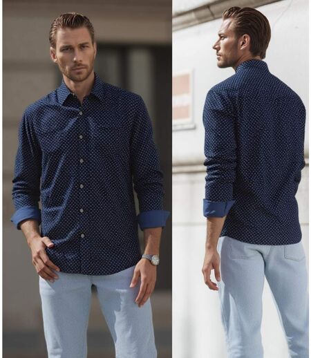 Chemise ajustée pour homme en bleu nuit - NO EXCESS