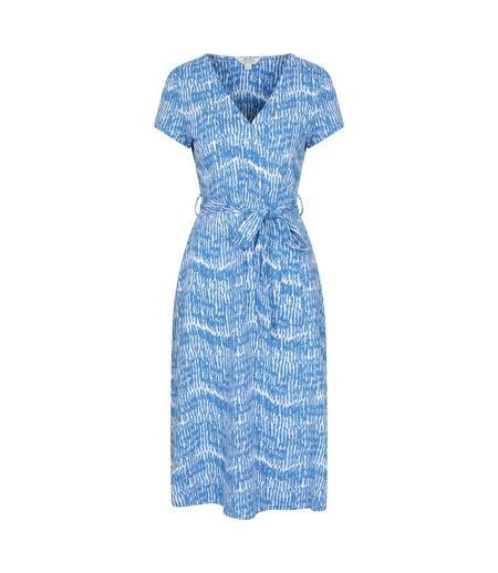 Womens/ladies Santorini Wrap Midi Dress Bright Blue Mountain Warehouse