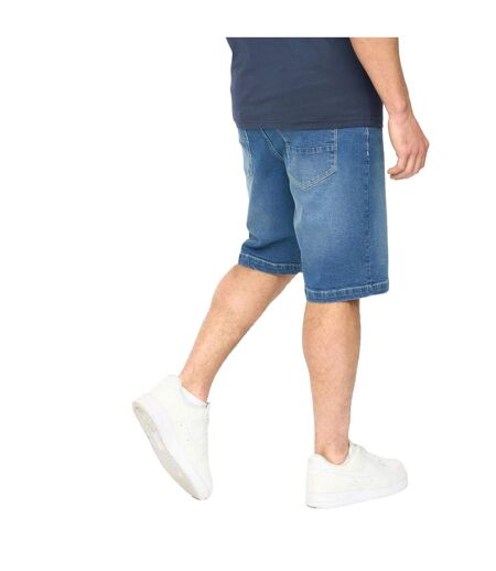 Mens Kamaline Denim Shorts Mid Wash Crosshatch
