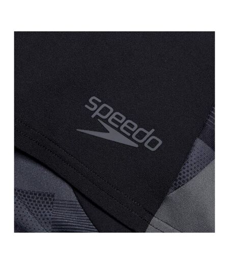 Mens Endurance+ Splice Geometric Shapes Swim Shorts Black Charcoal Marine Speedo