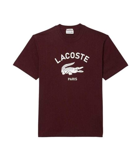T-shirt Style Signature Imprimée Adulte Rouge Bordeaux Lacoste
