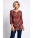 T-shirt long évasé manches 3/4 imprimé tachiste-1