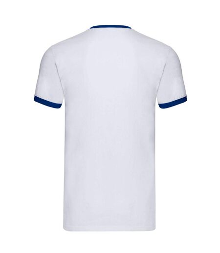 Fruit of the Loom - T-shirt - Adulte (Blanc / Bleu roi) - UTRW10166