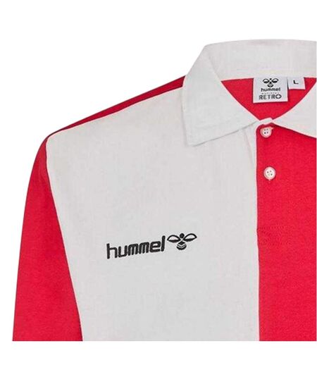 Mens Sunderland Afc Retro Long-sleeved Football Shirt Red White Hummel