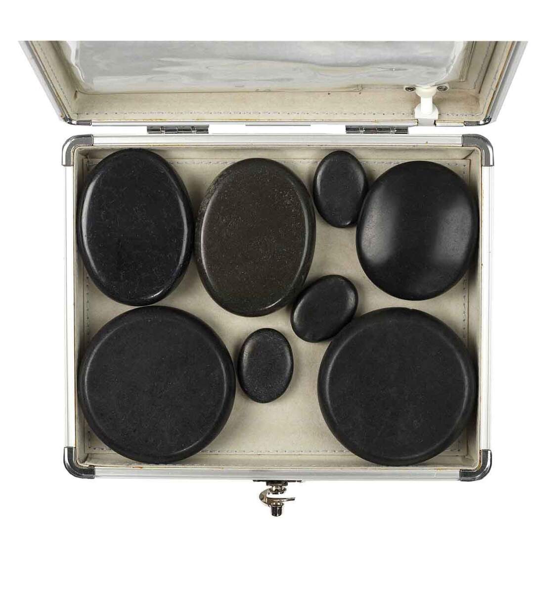 Mallette pour Massage 8 Pierres Chaudes 21cm Noir-2