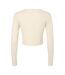 Womens/ladies plain micro-rib long-sleeved crop top solid natural Bella + Canvas