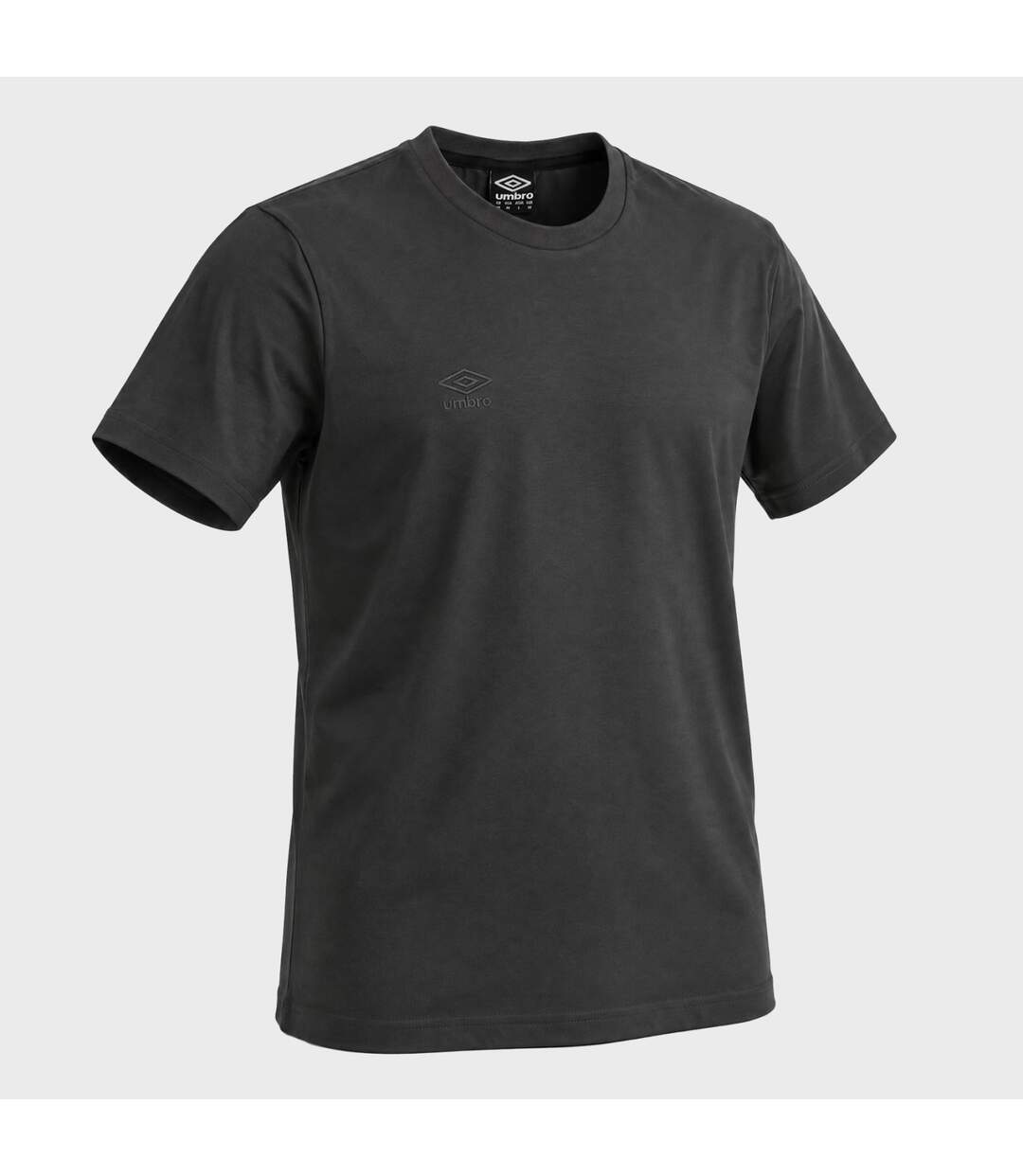 T-shirt homme uni col rond regular en coton avec logo brodé 618290 Umbro-2