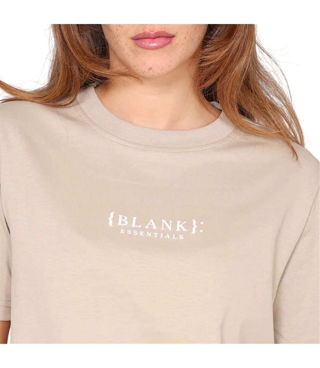 Womens/ladies Essentials Logo Boyfriend T-shirt Summer Sand Blank Essentials-4