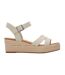 Womens/ladies audrey suede wedge heel espadrilles fog Toms