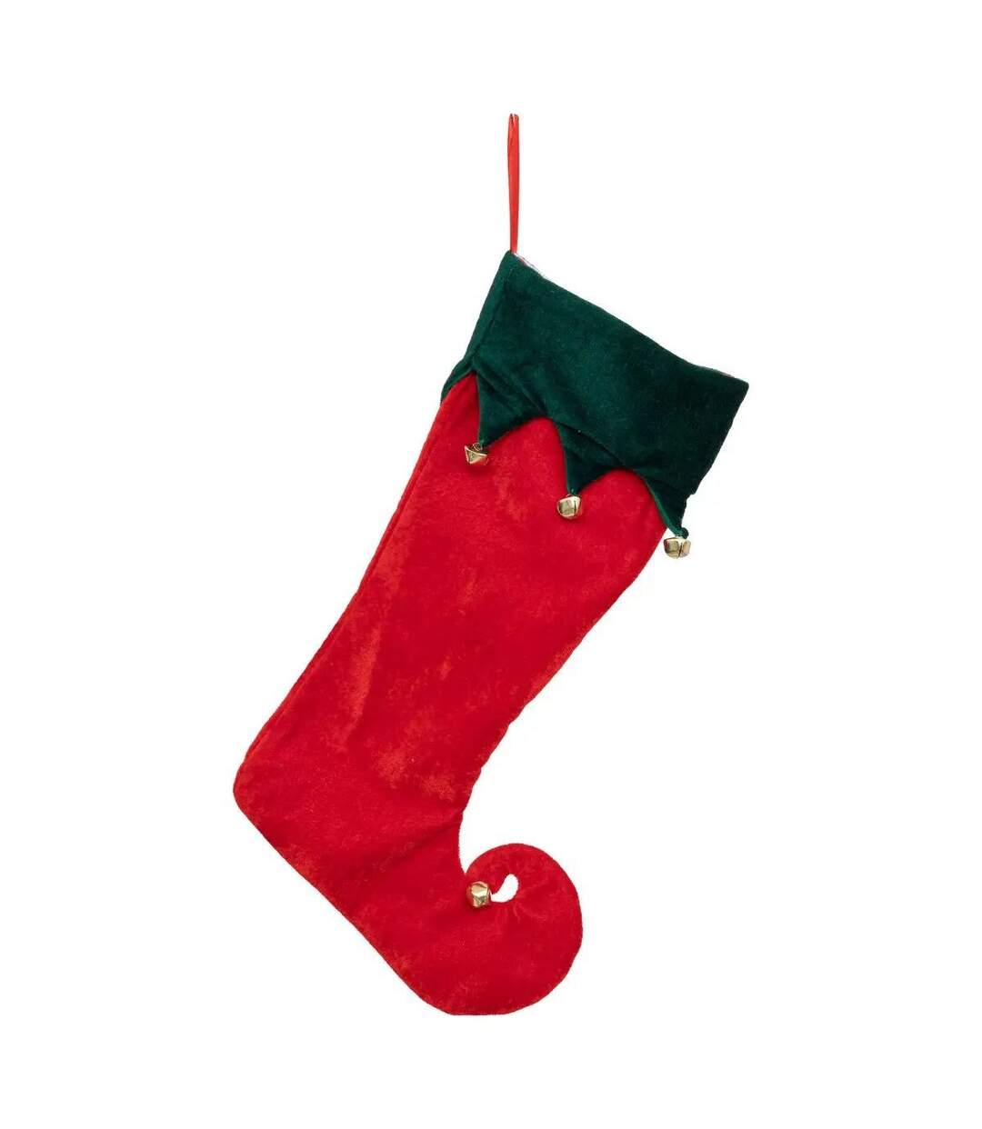 Botte de Lutin en Feutrine Grelot 42cm Rouge-1