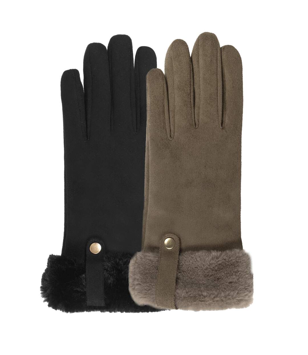 Isotoner Gants femme tactiles, doublés en imitation fourrure, taille unique