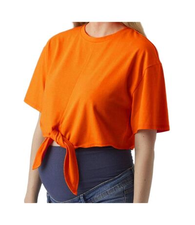 T-Shirt Orange Mamalicious Lkay Cropped - L