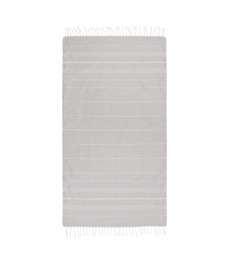 Anna Hammam Striped Cotton Beach Towel (Beige) - UTPF4151