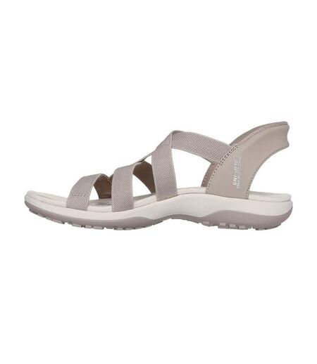 Womens/ladies Reggae Stretch Flex Slim Sandals Taupe Skechers