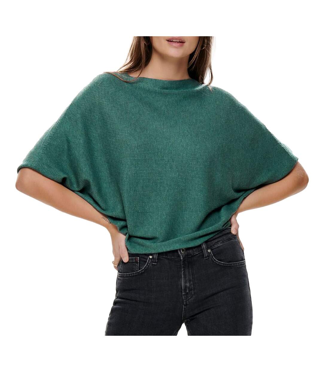 Pull Vert foncé manches 3/4 Femme JDY New Behave