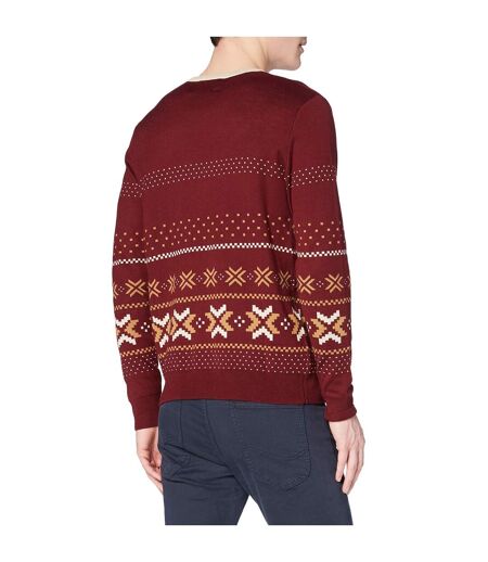 Sweat Noël 3/4 Homme Bordeaux Blanc Harry Potter