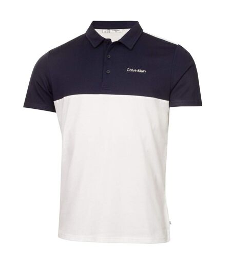 Polo Motif/style Brodé Homme Blanc Bleu Marine Calvin Klein