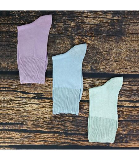 3 Pack Ladies Anti Odour Loose Wide Bamboo Socks with Non Elastic Top
