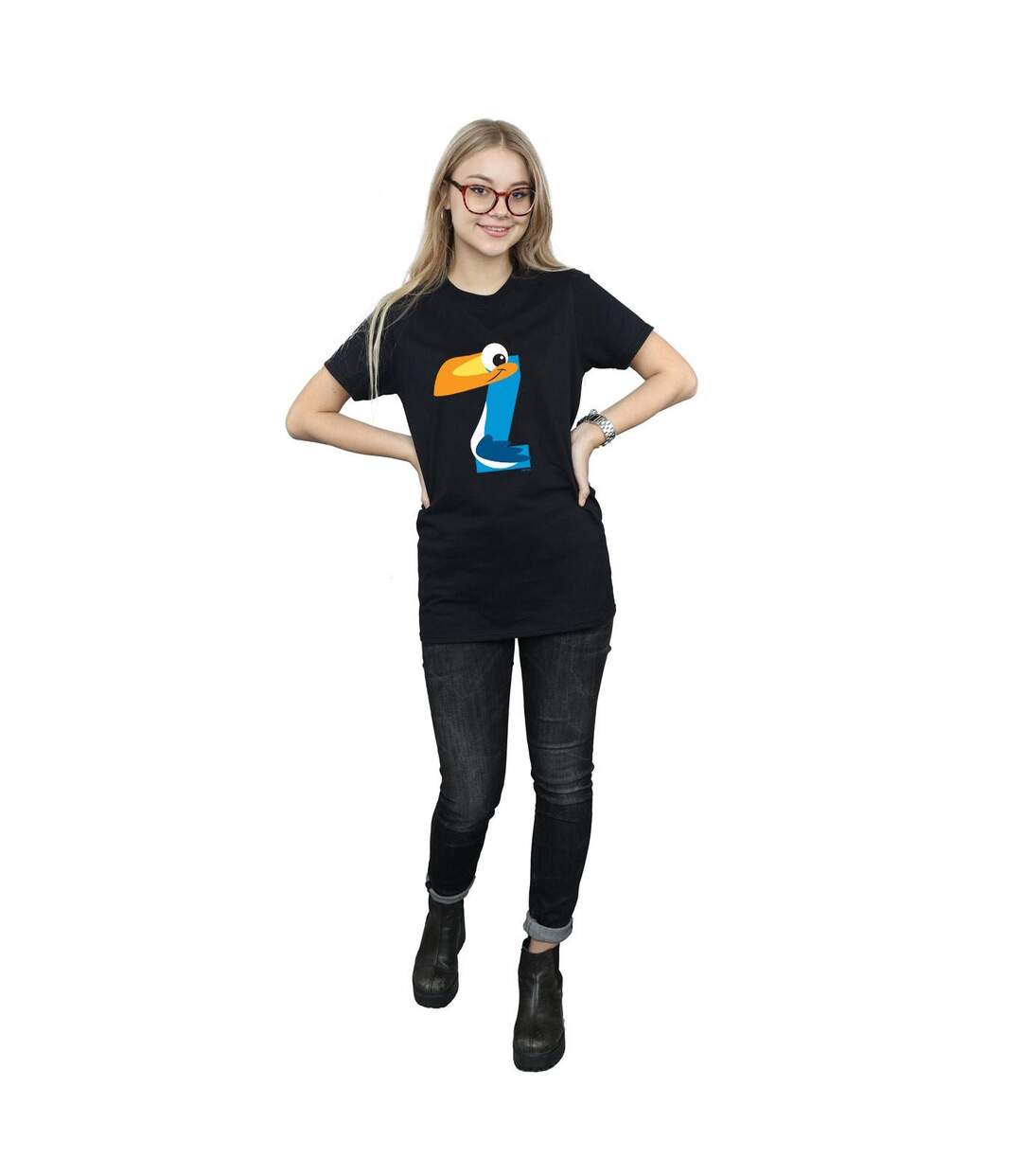 Disney Femme/Les femmes Alphabet Z Is For Zazu Cotton Boyfriend T-Shirt (Noir) - UTBI29029-4