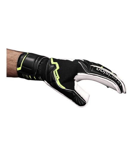 Unisex adult fusion x pro giga roll finger goalkeeper gloves black/fluorescent yellow Precision