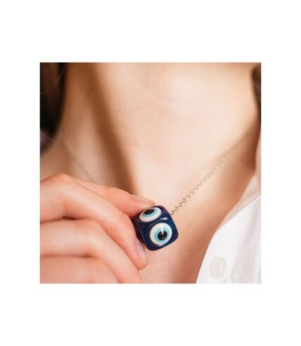 Evil Eye Dice Square Bead Minimalist Adjustable Pendant Protection Necklace