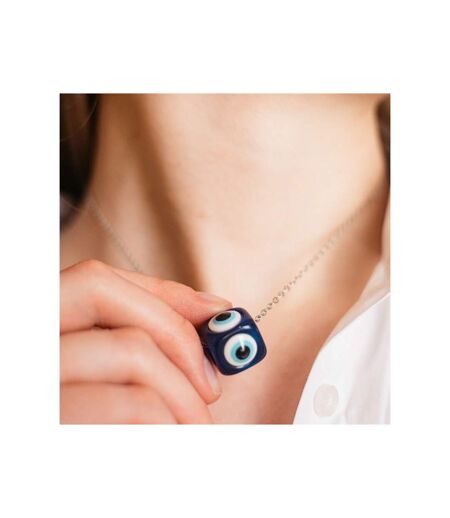Evil Eye Dice Square Bead Minimalist Adjustable Pendant Protection Necklace