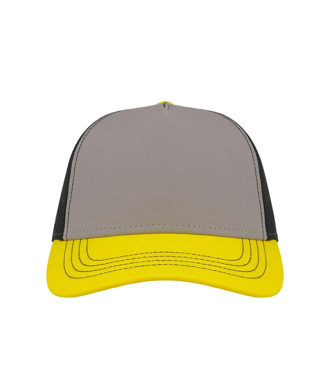 Casquette trucker rapper gris clair / jaune / noir Atlantis-3