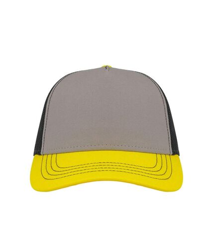 Casquette trucker rapper gris clair / jaune / noir Atlantis