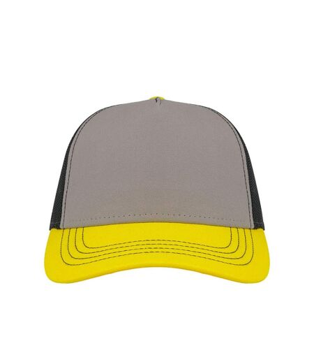 Casquette trucker rapper gris clair / jaune / noir Atlantis