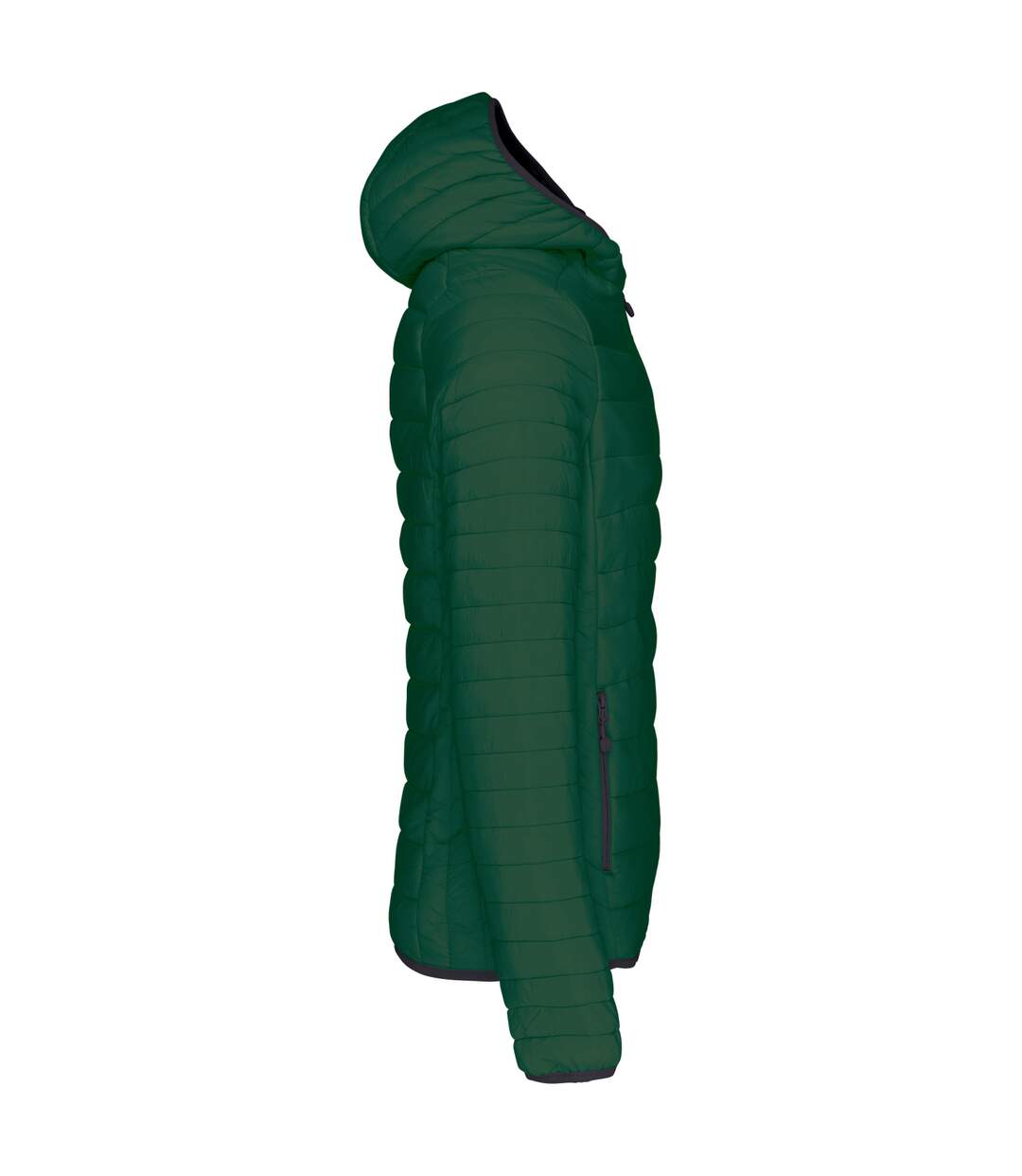 Mens lightweight hooded padded jacket forest green Kariban-3