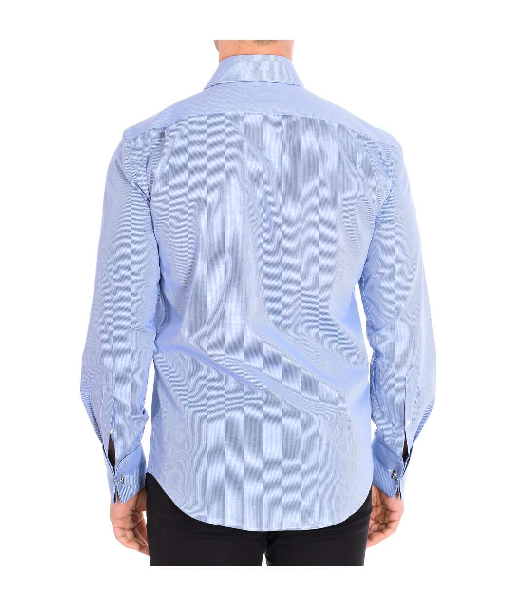 MICROVICHY4-G men's long-sleeved shirt with lapel collar-3