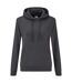 Womens/ladies Classic Plain Hoodie Dark Heather Grey Fruit Of The Loom-1