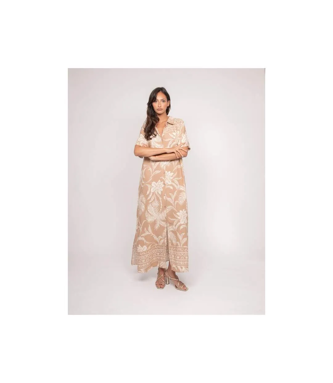 Robe chemise longue motifs ILIAGO - Dona X Lisa-1