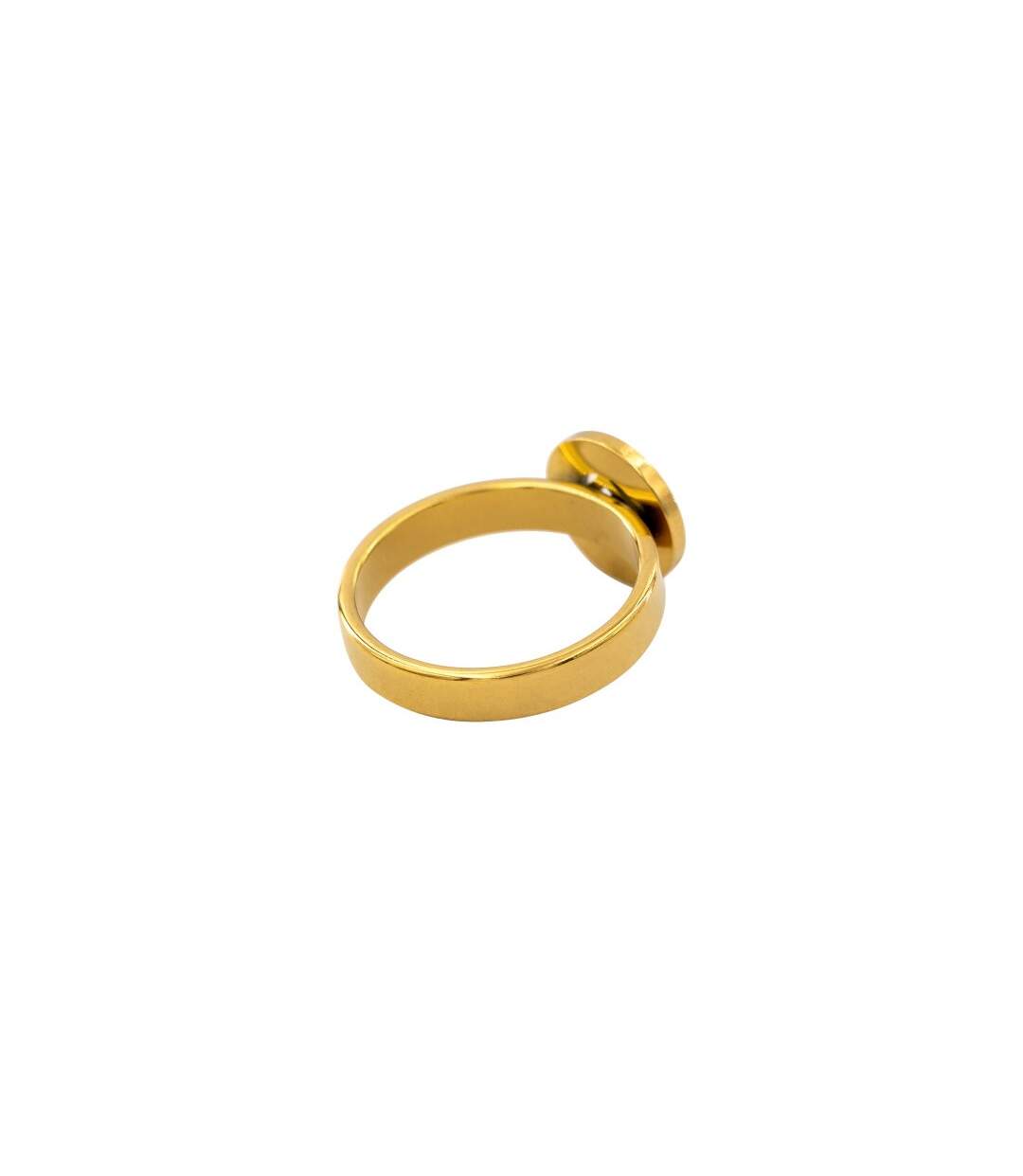 Bague Femme Coeur Acier Doré Ornée Zirconium-3