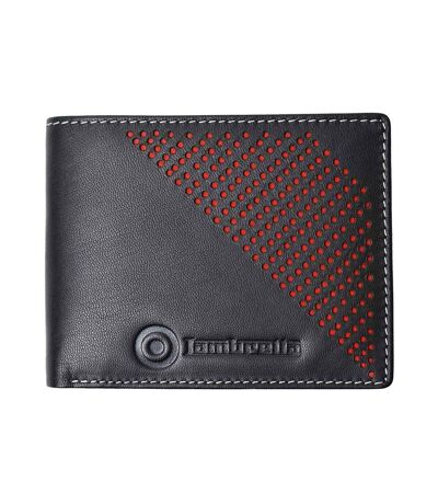 Punched Leather Wallet One Size Black Lambretta