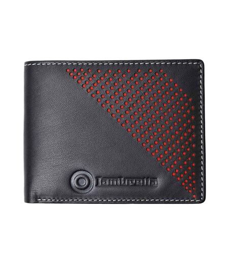Punched Leather Wallet One Size Black Lambretta