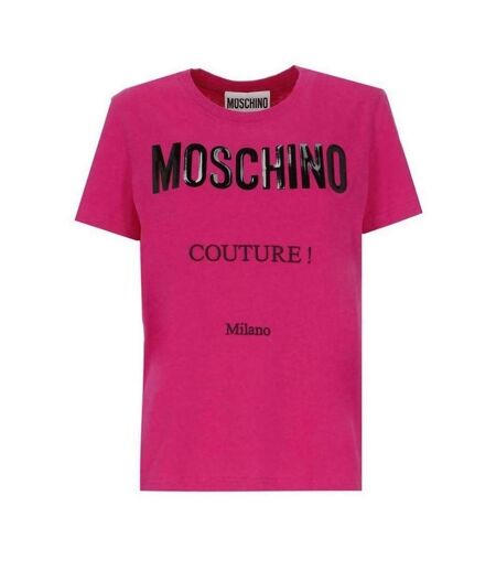 T-shirt Motif/style Brillant Couture Homme Rose Moschino