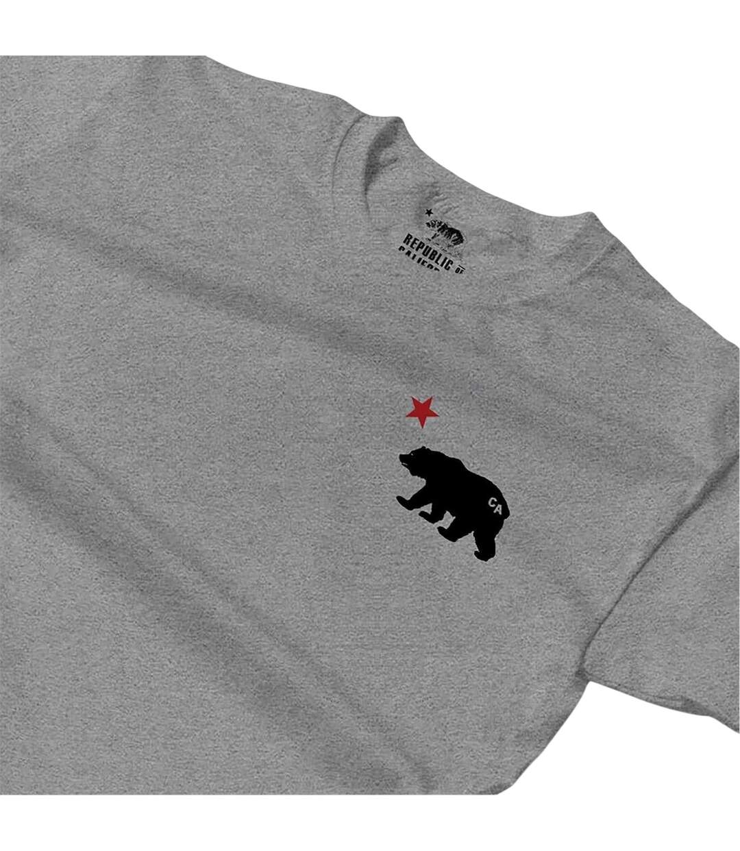 Mens Cali Crew Neck T-shirt Heather Grey Republic Of California-3
