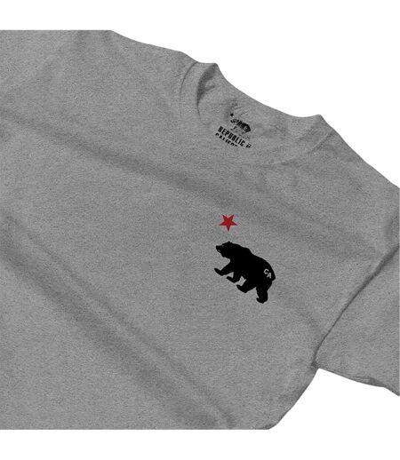 Mens Cali Crew Neck T-shirt Heather Grey Republic Of California