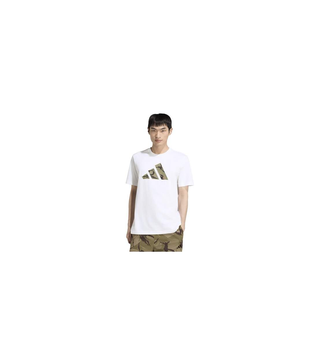 T-shirt Motif/style Logo Camouflage Homme Blanc Adidas-1